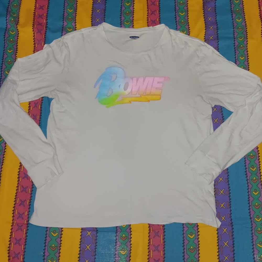 2015 David Bowie Old Navy Long Sleeve Shirt Vintage Tee